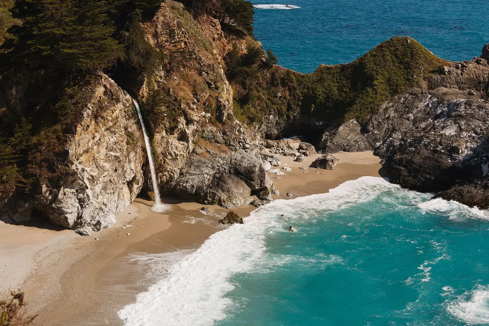 McWay Falls dropping onto the beach along the Big Sur coast