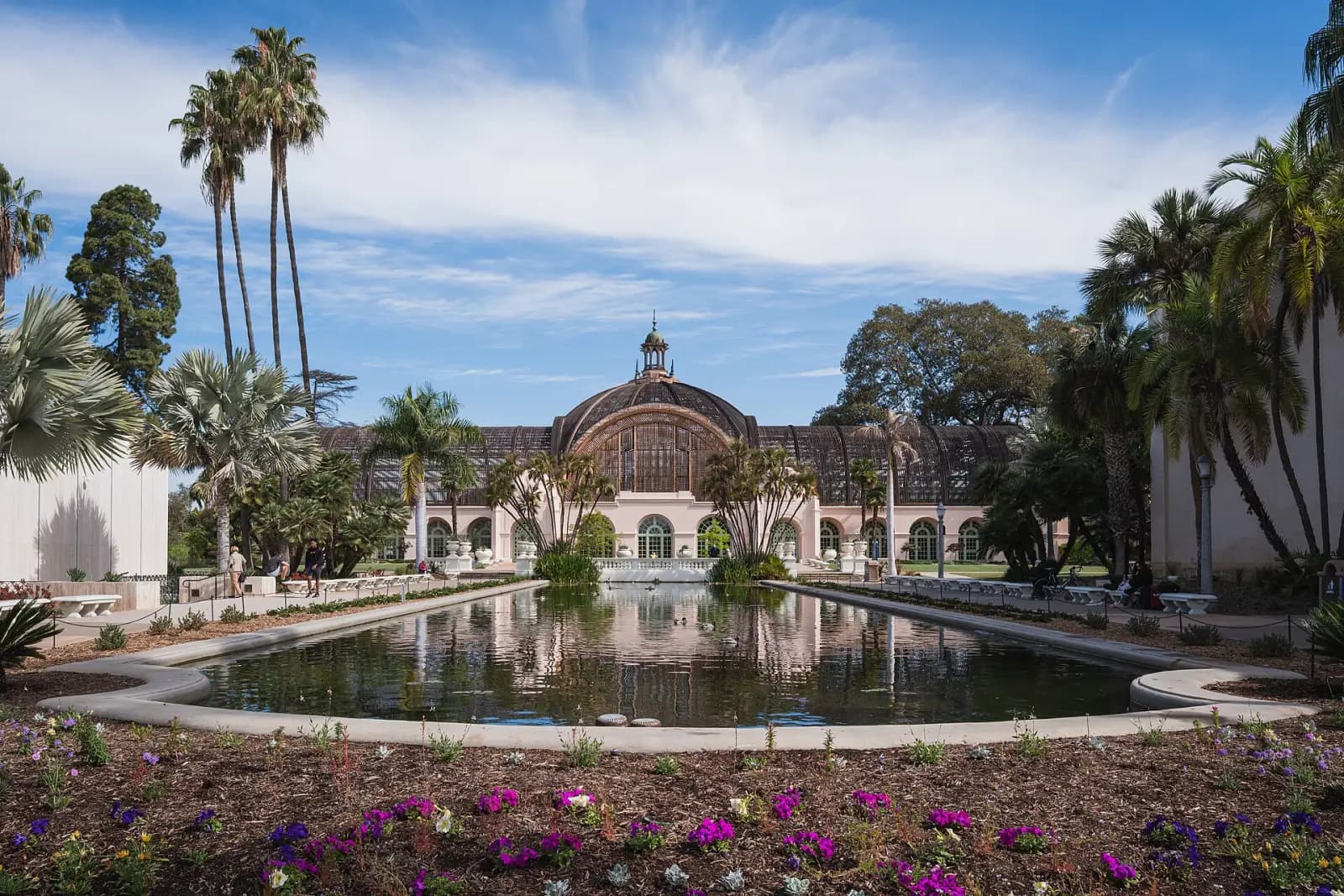 The lily pond and Botanical Building in San Diego's Balboa Park