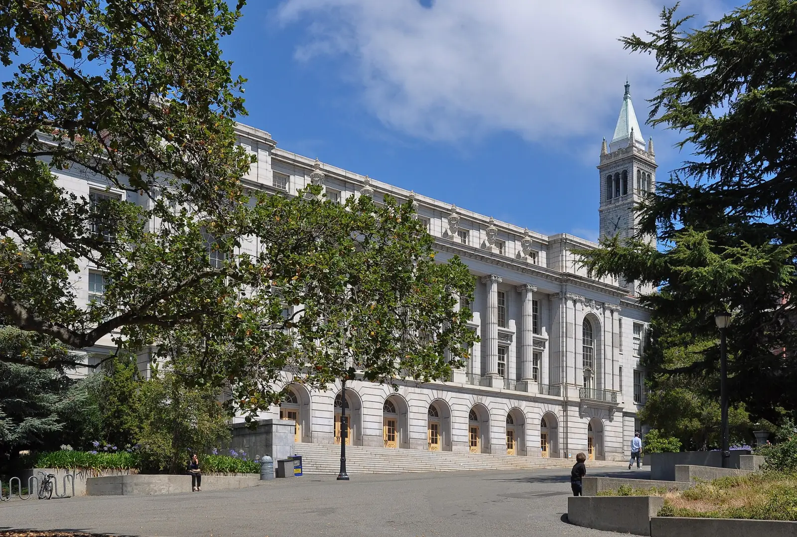 Wheeler Hall and the Sather Tower campanile on the UC Berkeley campus